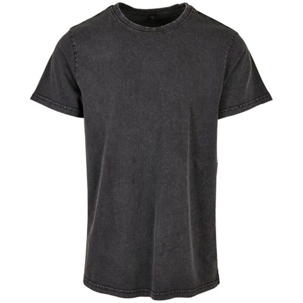 Build Your Brand Mens Acid Wash T-Shirt / Black
